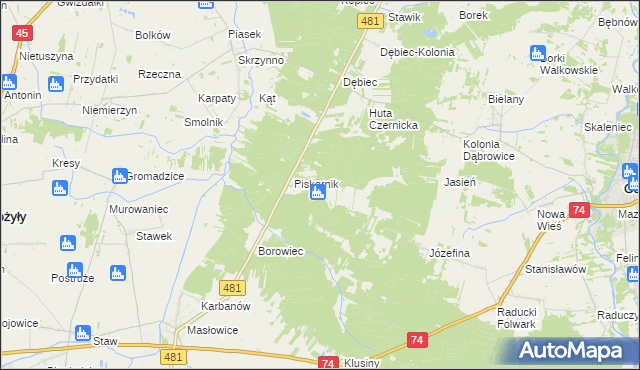 mapa Piskornik Czernicki, Piskornik Czernicki na mapie Targeo