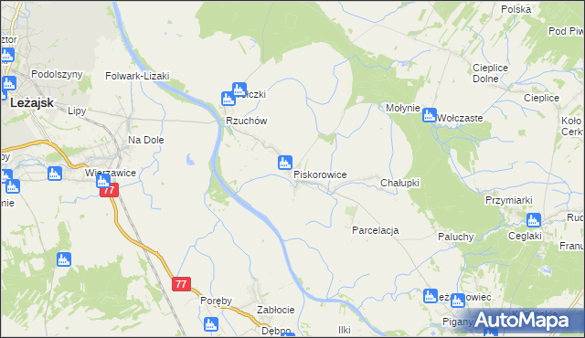 mapa Piskorowice, Piskorowice na mapie Targeo