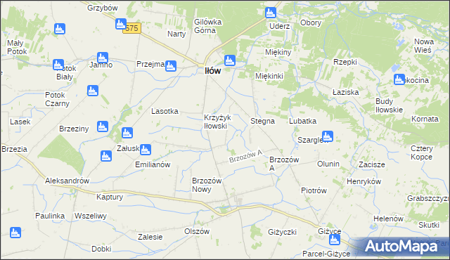 mapa Piskorzec gmina Iłów, Piskorzec gmina Iłów na mapie Targeo