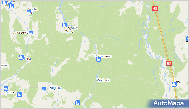 mapa Piskorzewo, Piskorzewo na mapie Targeo