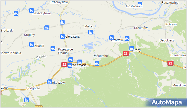 mapa Piskorzno, Piskorzno na mapie Targeo