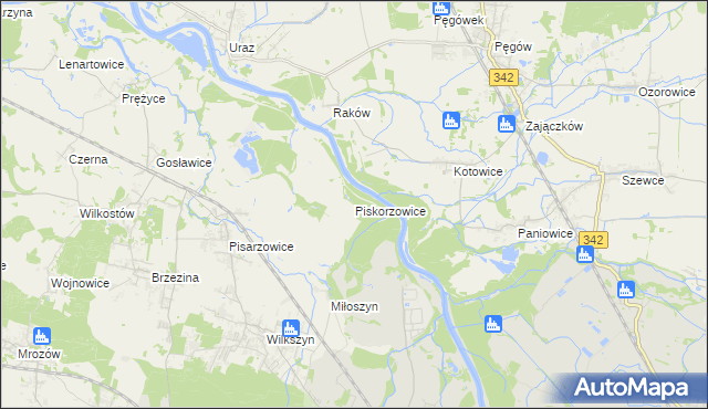 mapa Piskorzowice, Piskorzowice na mapie Targeo