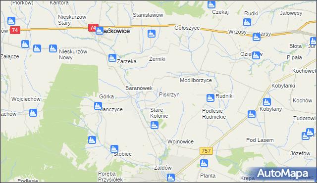 mapa Piskrzyn, Piskrzyn na mapie Targeo