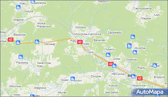 mapa Płaczków, Płaczków na mapie Targeo