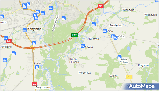 mapa Płaszewko, Płaszewko na mapie Targeo