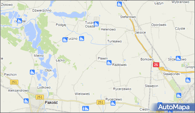 mapa Pławin gmina Inowrocław, Pławin gmina Inowrocław na mapie Targeo