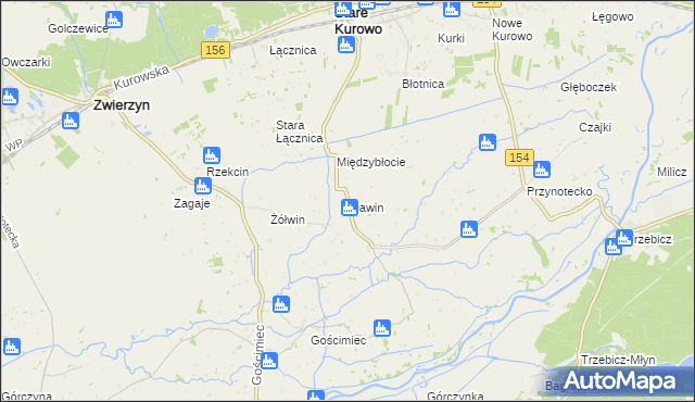 mapa Pławin gmina Stare Kurowo, Pławin gmina Stare Kurowo na mapie Targeo