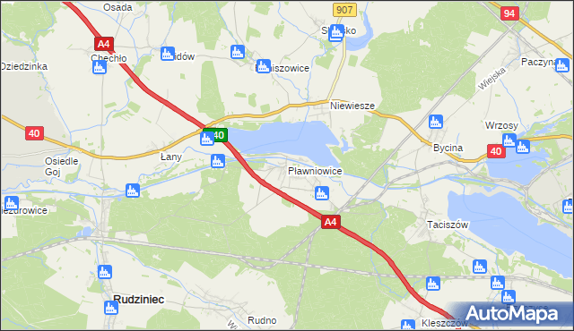 mapa Pławniowice, Pławniowice na mapie Targeo