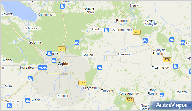 mapa Plebanka gmina Gąbin, Plebanka gmina Gąbin na mapie Targeo