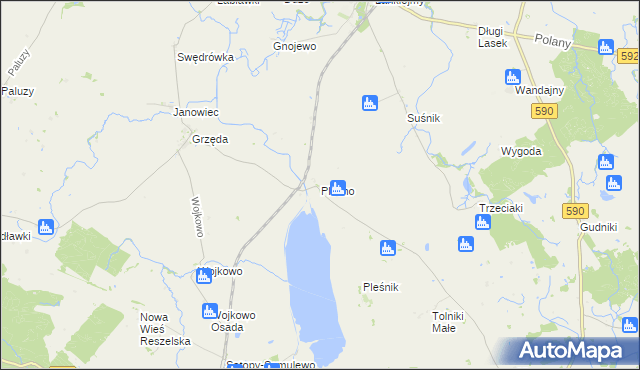 mapa Pleśno gmina Bisztynek, Pleśno gmina Bisztynek na mapie Targeo