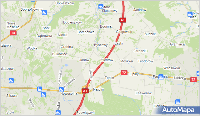 mapa Plichtów, Plichtów na mapie Targeo