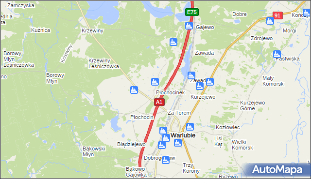 mapa Płochocinek, Płochocinek na mapie Targeo