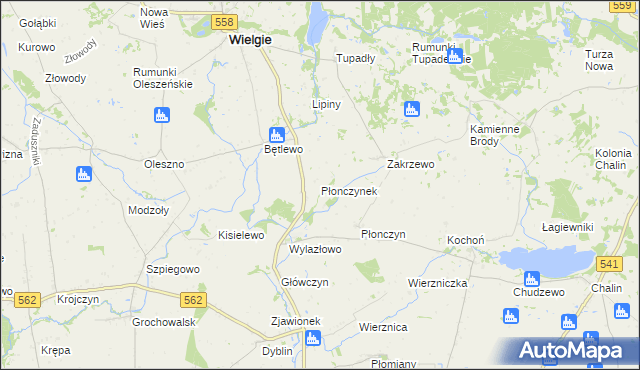 mapa Płonczynek, Płonczynek na mapie Targeo