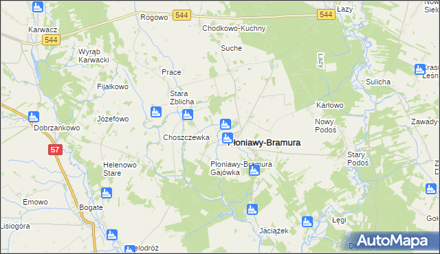 mapa Płoniawy-Kolonia, Płoniawy-Kolonia na mapie Targeo