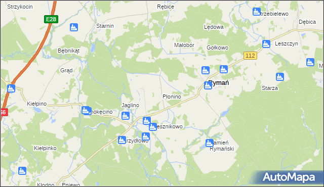 mapa Płonino, Płonino na mapie Targeo