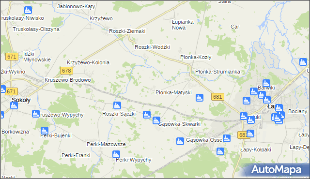 mapa Płonka-Matyski, Płonka-Matyski na mapie Targeo