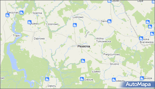 mapa Płoskinia, Płoskinia na mapie Targeo