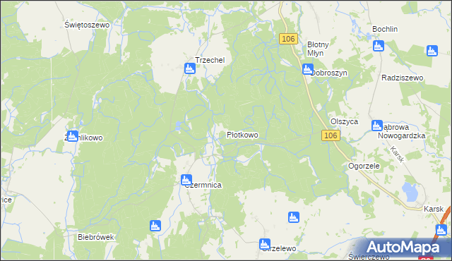 mapa Płotkowo, Płotkowo na mapie Targeo