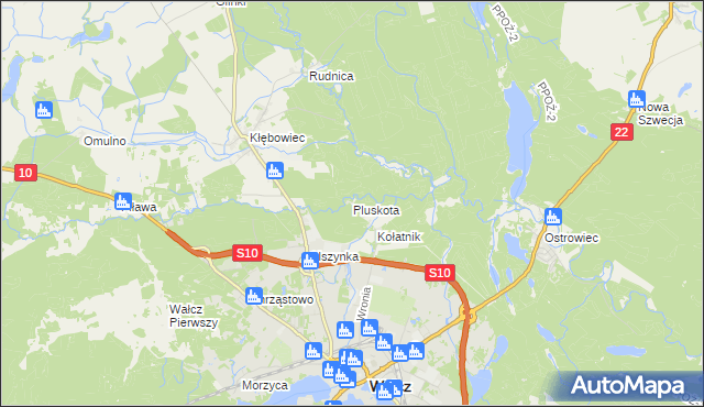 mapa Pluskota, Pluskota na mapie Targeo