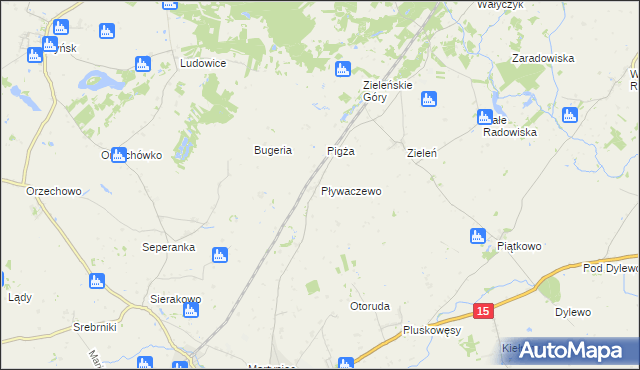 mapa Pływaczewo, Pływaczewo na mapie Targeo