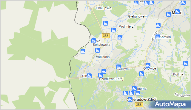 mapa Pobiedna gmina Leśna, Pobiedna gmina Leśna na mapie Targeo