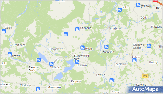 mapa Pobłocie gmina Linia, Pobłocie gmina Linia na mapie Targeo