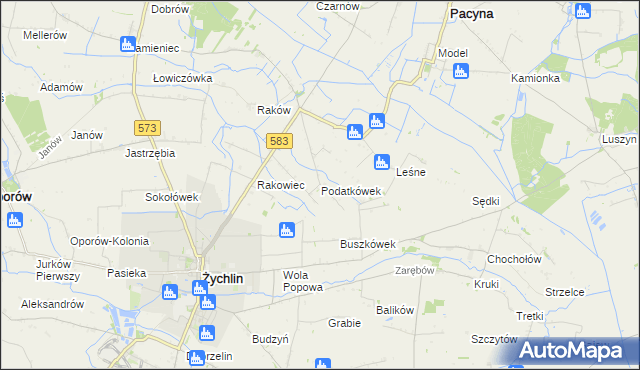 mapa Podatkówek, Podatkówek na mapie Targeo