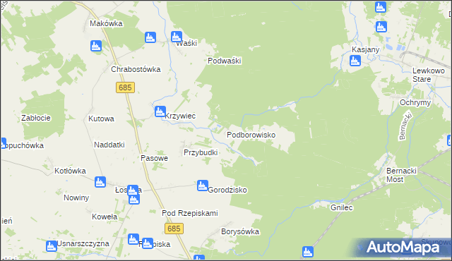 mapa Podborowisko, Podborowisko na mapie Targeo