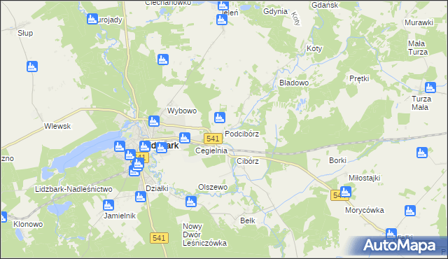 mapa Podcibórz, Podcibórz na mapie Targeo