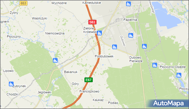 mapa Poddubówek, Poddubówek na mapie Targeo