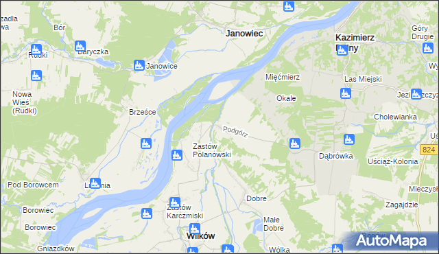 mapa Podgórz gmina Wilków, Podgórz gmina Wilków na mapie Targeo