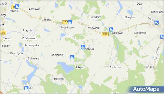 mapa Podgórze gmina Barlinek, Podgórze gmina Barlinek na mapie Targeo