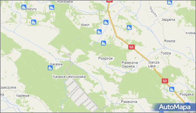 mapa Podgórze gmina Kadzidło, Podgórze gmina Kadzidło na mapie Targeo