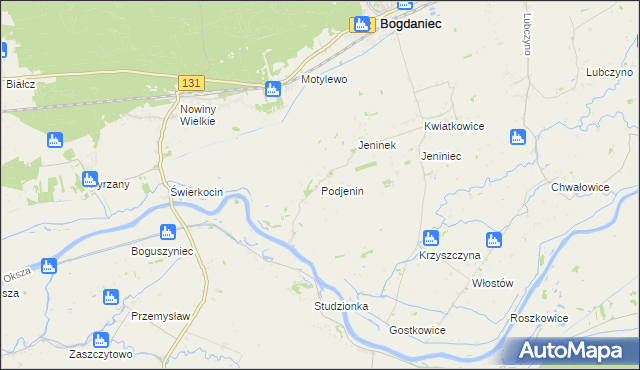 mapa Podjenin, Podjenin na mapie Targeo