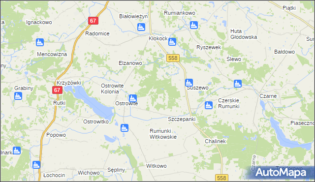 mapa Podkłokock, Podkłokock na mapie Targeo