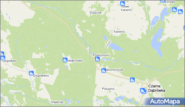 mapa Podkomorki, Podkomorki na mapie Targeo