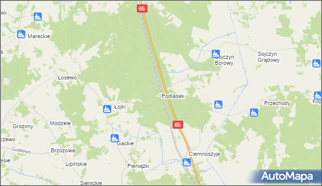 mapa Podlasek gmina Grajewo, Podlasek gmina Grajewo na mapie Targeo