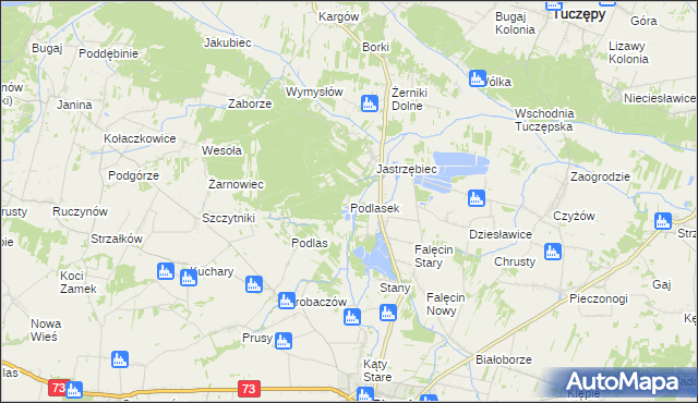 mapa Podlasek gmina Stopnica, Podlasek gmina Stopnica na mapie Targeo