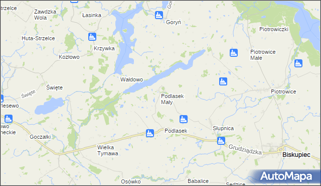 mapa Podlasek Mały, Podlasek Mały na mapie Targeo