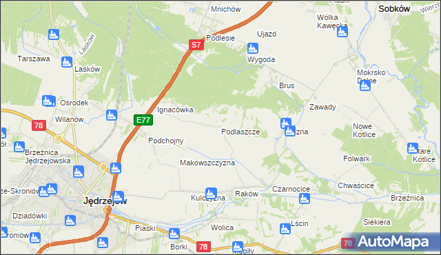 mapa Podlaszcze, Podlaszcze na mapie Targeo