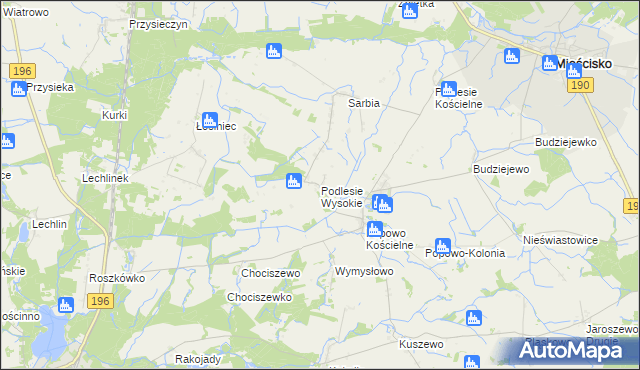 mapa Podlesie Wysokie, Podlesie Wysokie na mapie Targeo