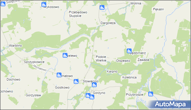 mapa Podole Wielkie, Podole Wielkie na mapie Targeo