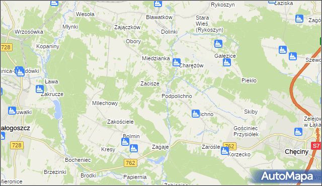 mapa Podpolichno, Podpolichno na mapie Targeo