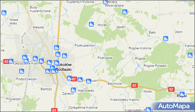 mapa Podrogów, Podrogów na mapie Targeo