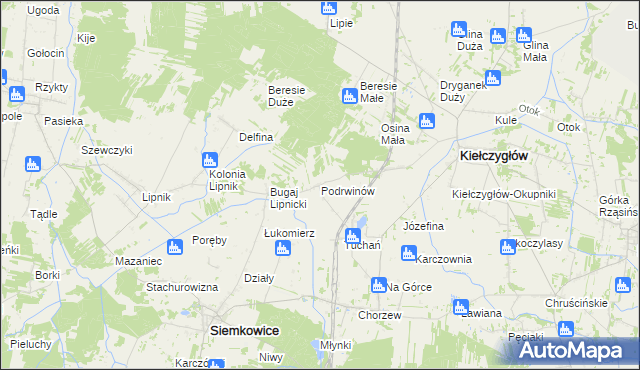 mapa Podrwinów, Podrwinów na mapie Targeo