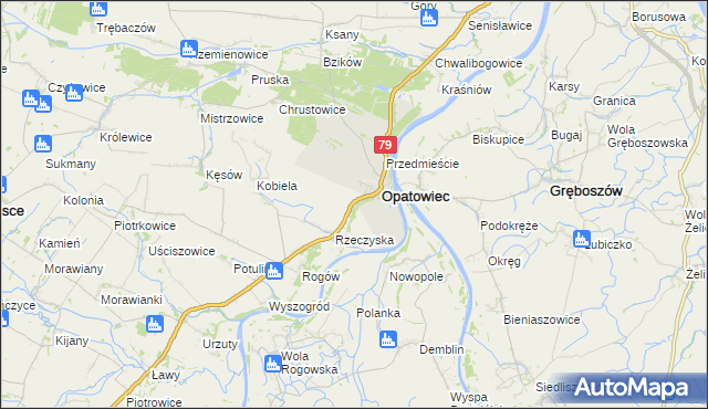 mapa Podskale gmina Opatowiec, Podskale gmina Opatowiec na mapie Targeo