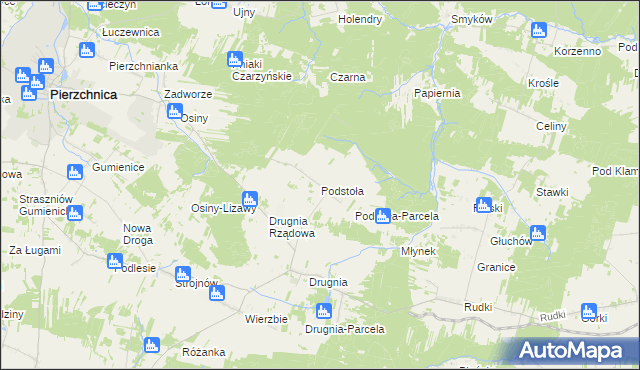 mapa Podstoła gmina Pierzchnica, Podstoła gmina Pierzchnica na mapie Targeo