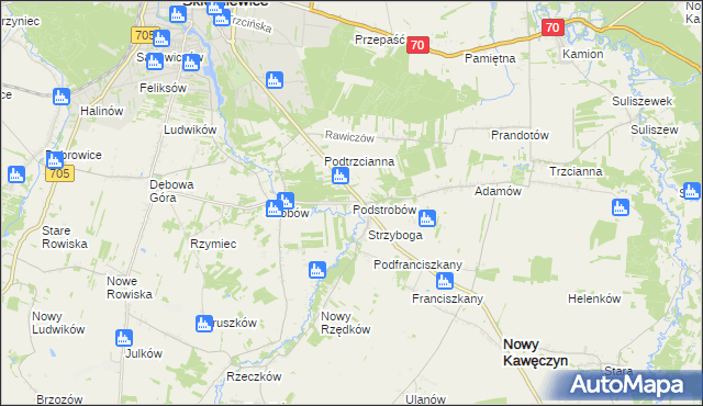 mapa Podstrobów, Podstrobów na mapie Targeo