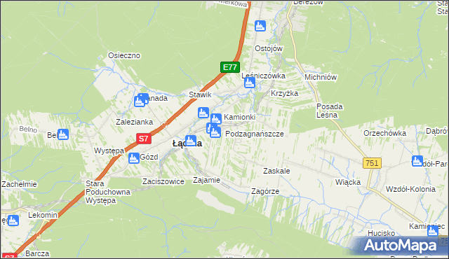 mapa Podzagnańszcze, Podzagnańszcze na mapie Targeo