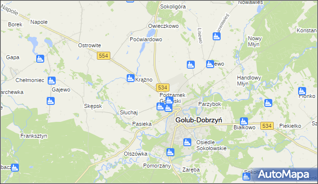 mapa Podzamek Golubski, Podzamek Golubski na mapie Targeo